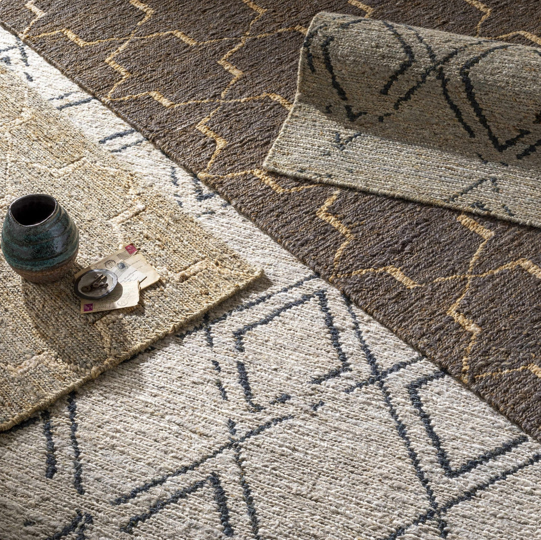 Monkstown Contemporary Beige And Gray Jute Carpet - The Rug Decor