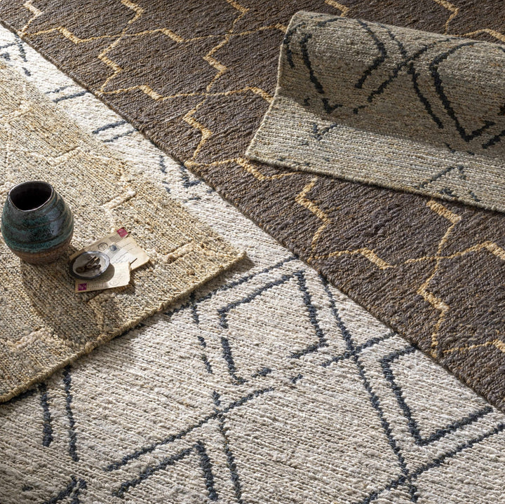 Monkstown Contemporary Beige And Gray Jute Carpet - The Rug Decor