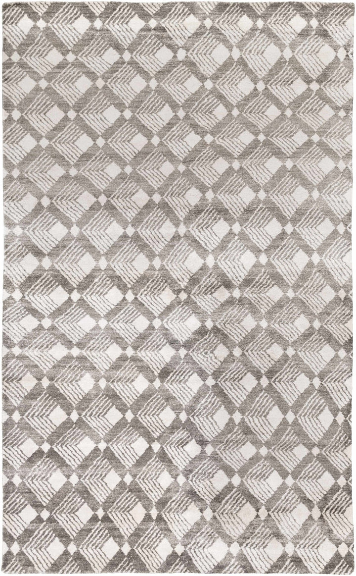 Montecito Modern Gray And Ivory Hand Knotted Area Rug - The Rug Decor