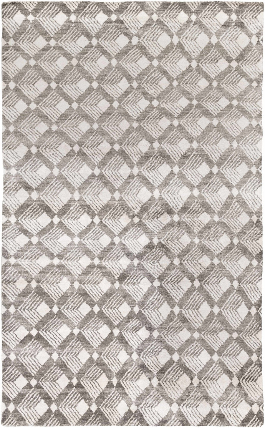 Montecito Modern Gray And Ivory Hand Knotted Area Rug - The Rug Decor