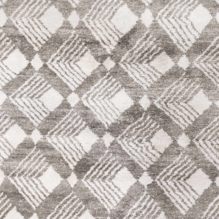 Montecito Modern Gray And Ivory Hand Knotted Area Rug - The Rug Decor