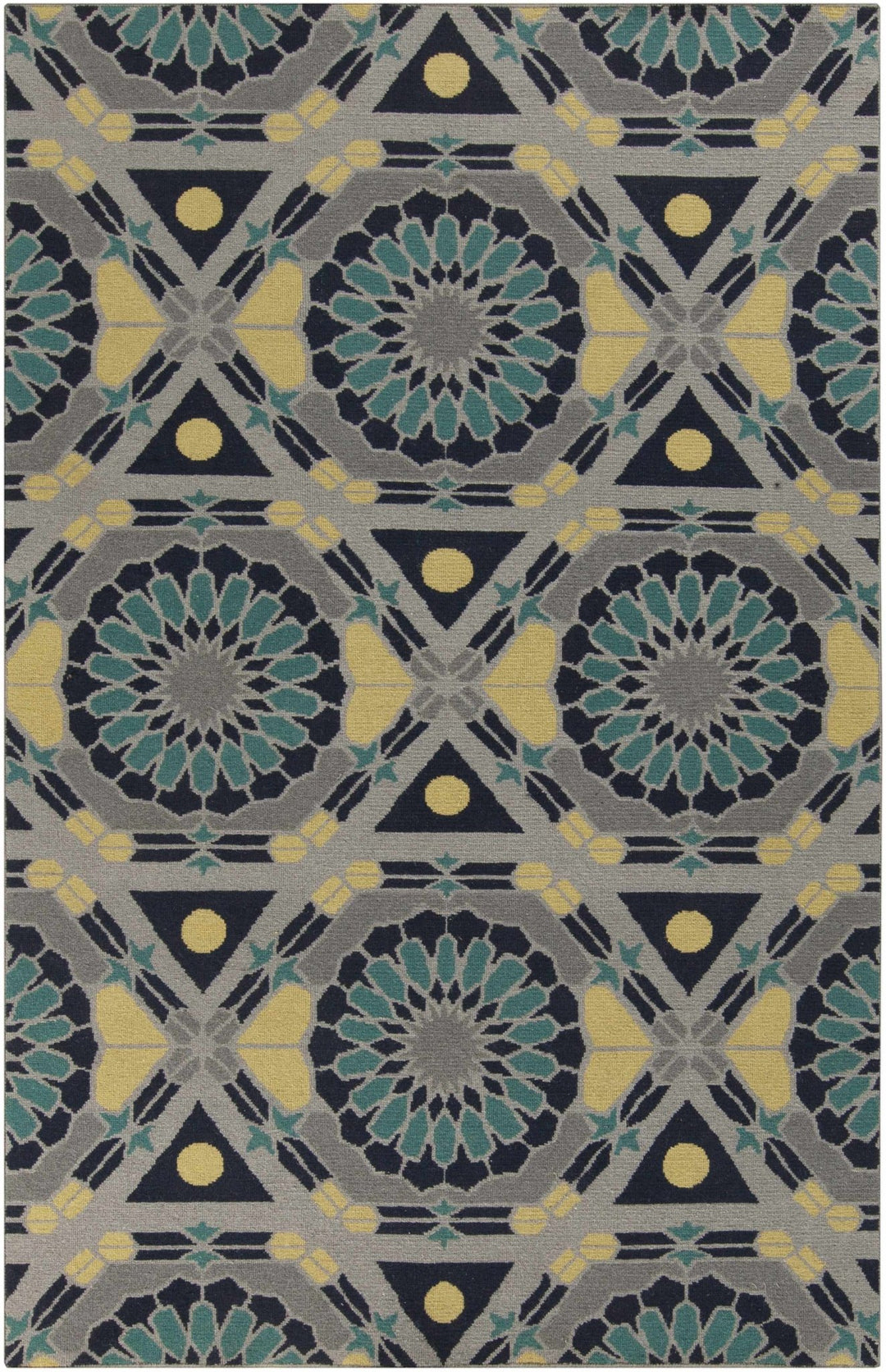 Montesano Navy & Gray Hand Knotted Wool Rug - The Rug Decor