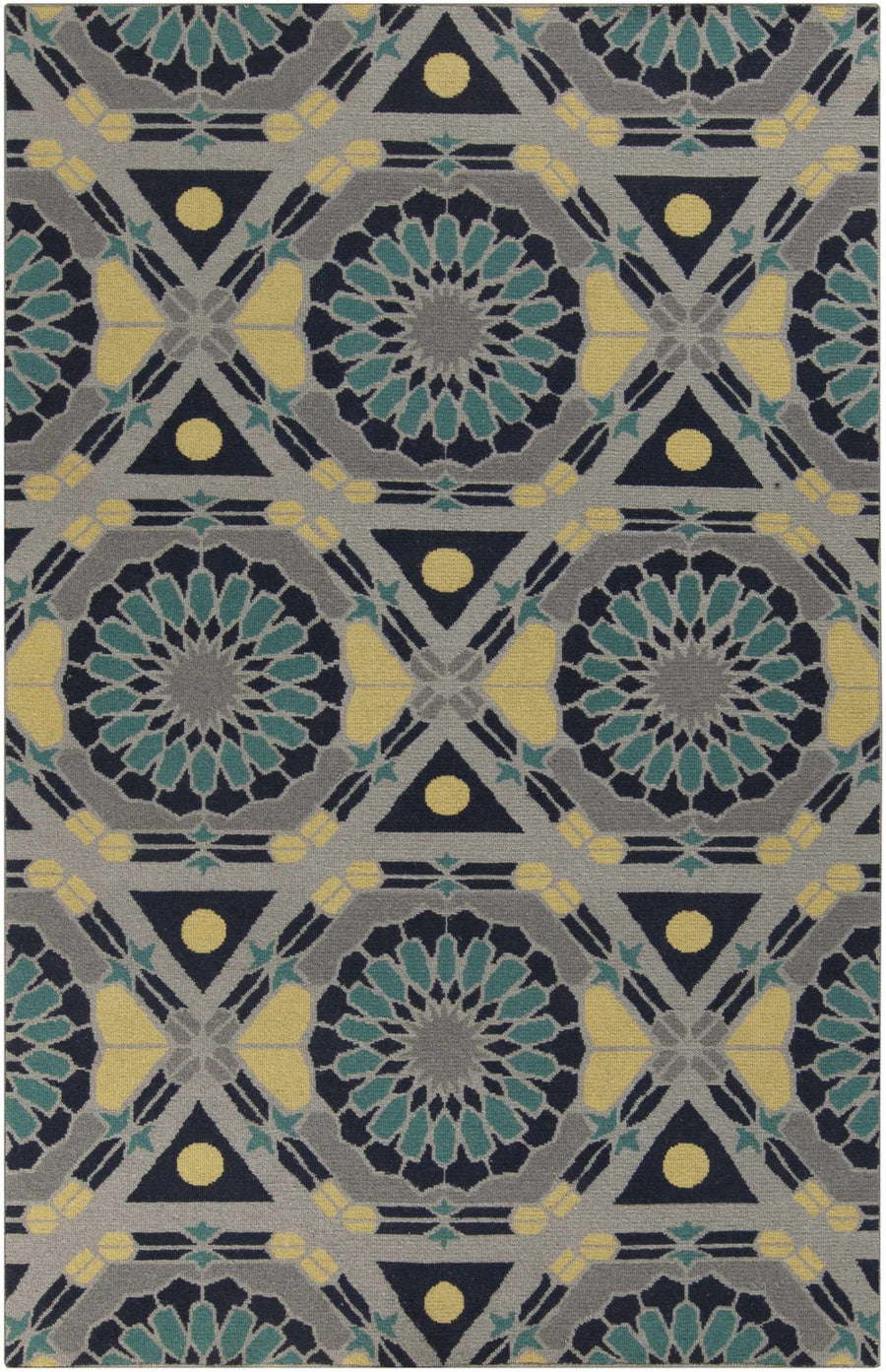 Montesano Navy & Gray Hand Knotted Wool Rug - The Rug Decor