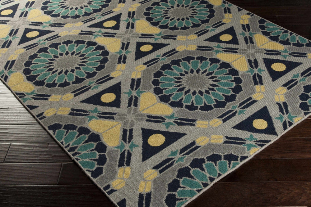 Montesano Navy & Gray Hand Knotted Wool Rug - The Rug Decor