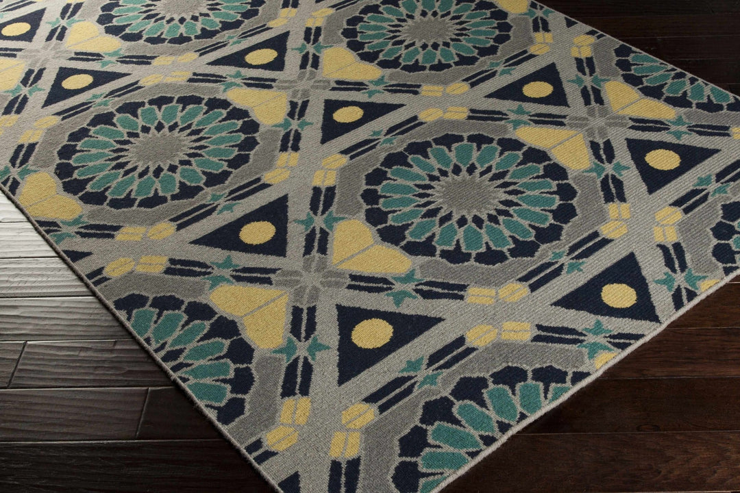 Montesano Navy & Gray Hand Knotted Wool Rug - The Rug Decor