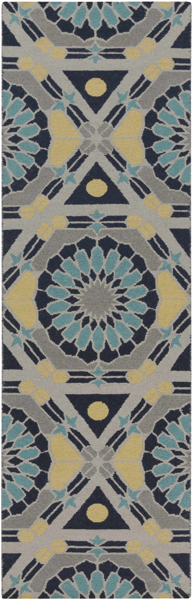 Montesano Navy & Gray Hand Knotted Wool Rug - The Rug Decor