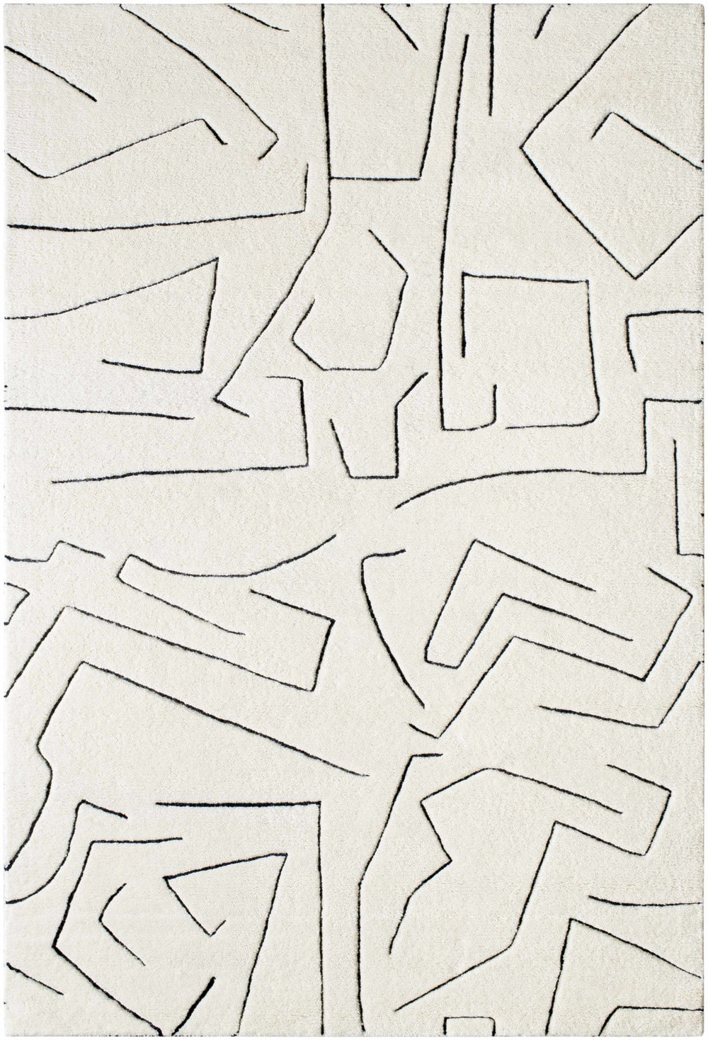 Mony Contemporary Style Cream And Black Hand Tufted Wool Rug - The Rug Decor