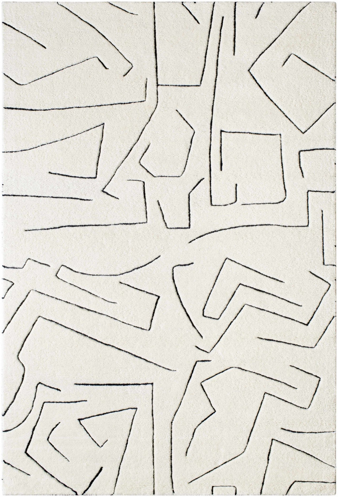 Mony Contemporary Style Cream And Black Hand Tufted Wool Rug - The Rug Decor