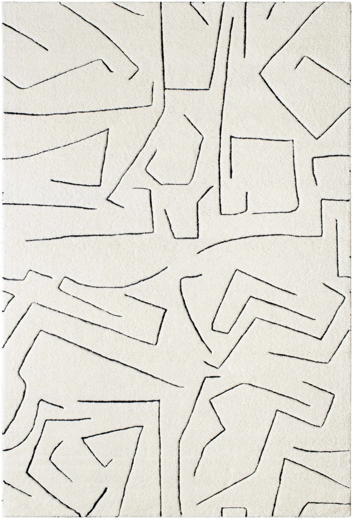 Mony Contemporary Style Cream And Black Hand Tufted Wool Rug - The Rug Decor