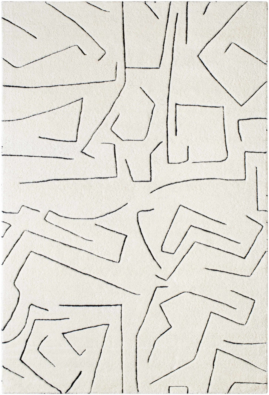 Mony Contemporary Style Cream And Black Hand Tufted Wool Rug - The Rug Decor