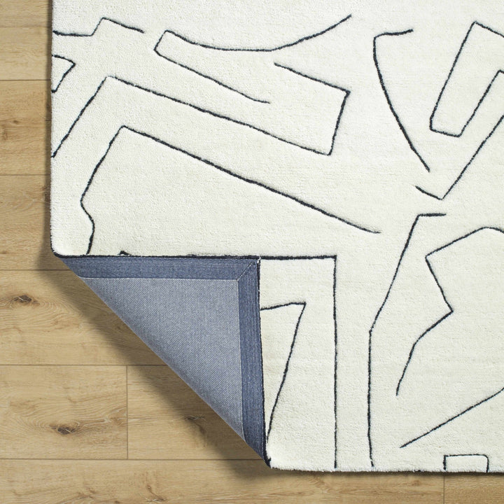 Mony Contemporary Style Cream And Black Hand Tufted Wool Rug - The Rug Decor
