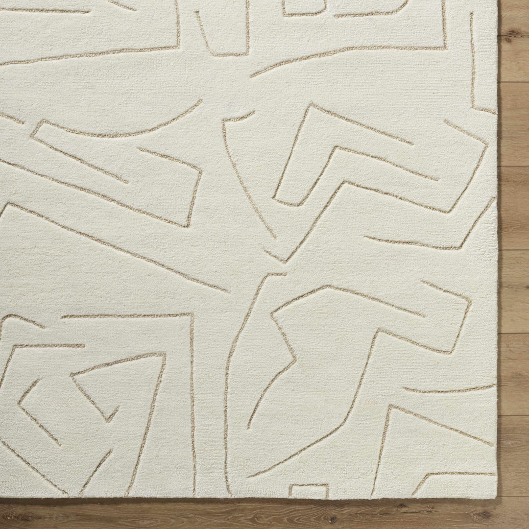 Mony Modern Abstract Design Beige Hand Tufted Wool Rug - The Rug Decor