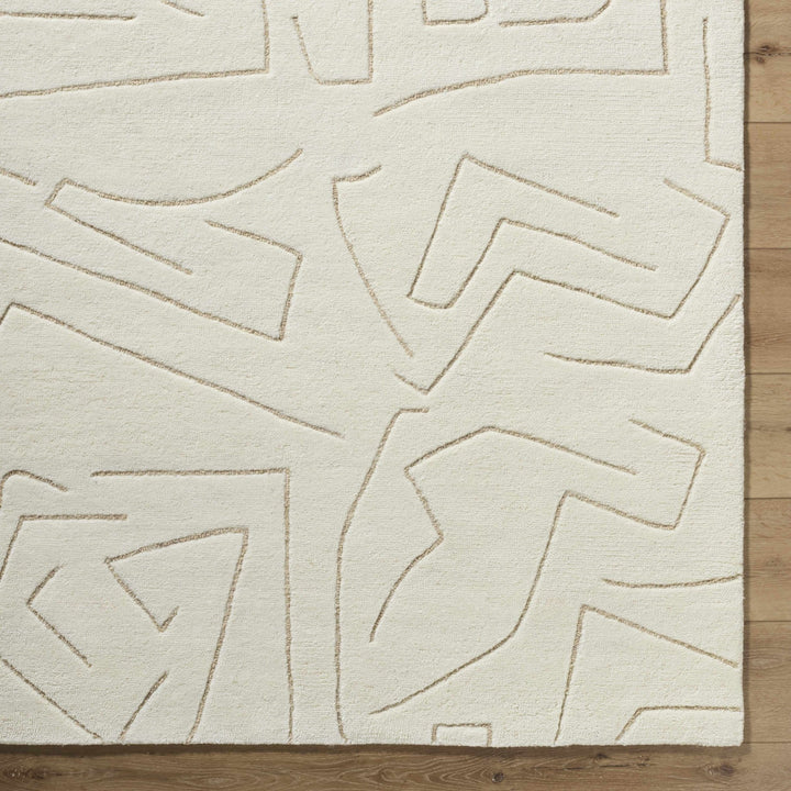 Mony Modern Abstract Design Beige Hand Tufted Wool Rug - The Rug Decor
