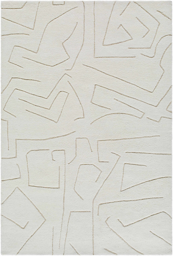 Mony Modern Abstract Design Beige Hand Tufted Wool Rug - The Rug Decor