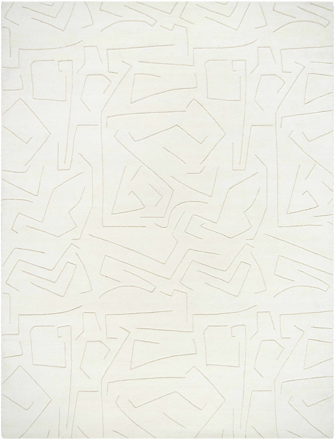 Mony Modern Abstract Design Beige Hand Tufted Wool Rug - The Rug Decor