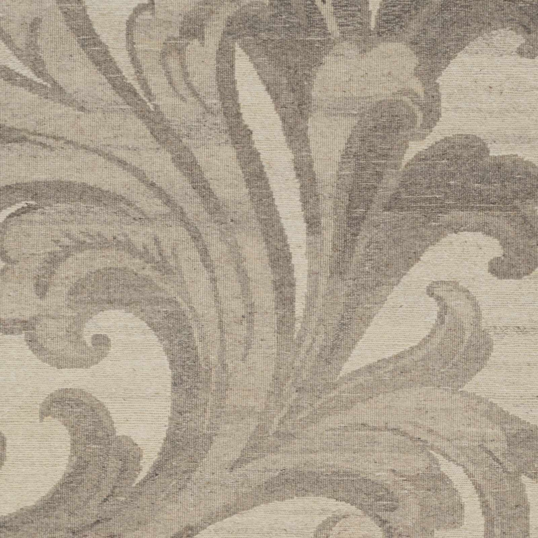 Moorhead Modern Style Beige And Gray Hand Knotted Wool Rug