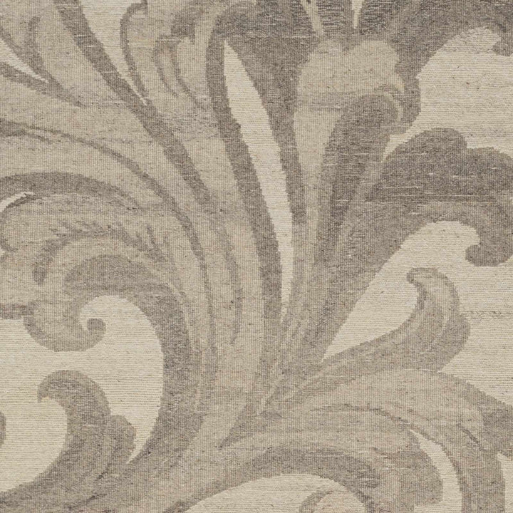 Moorhead Modern Style Beige And Gray Hand Knotted Wool Rug