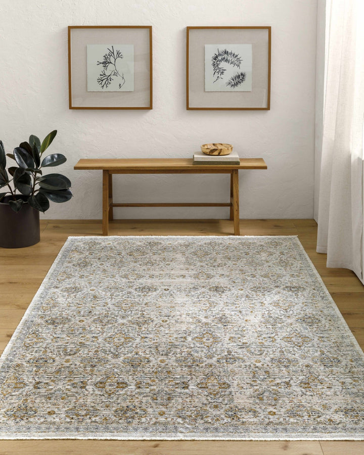 Morag Traditional Beige And Ivory Washable Area Rug - The Rug Decor