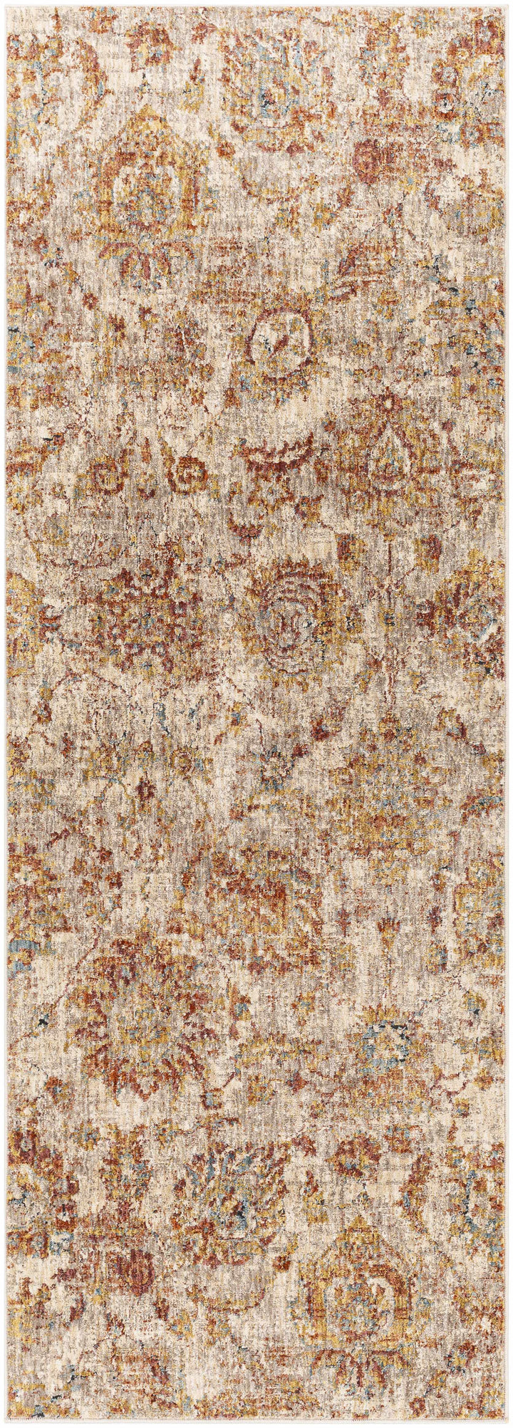 Morinville Traditional Floral Design Rust And Beige Area Rug