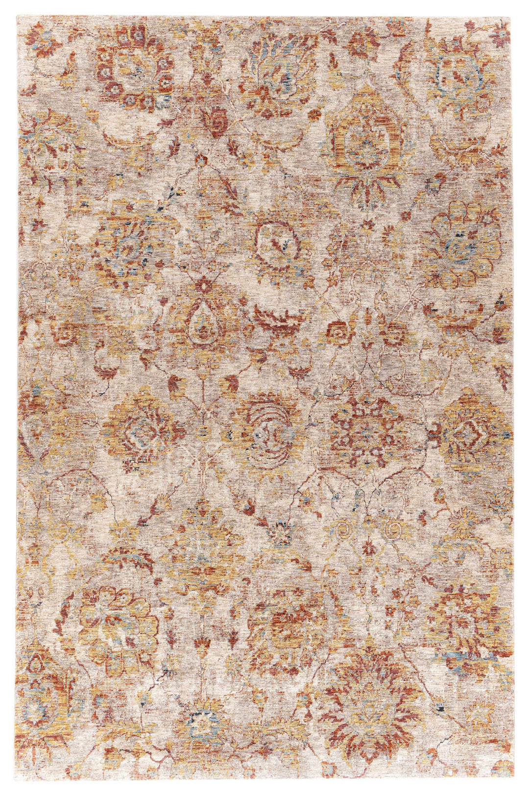 Morinville Traditional Floral Design Rust And Beige Area Rug
