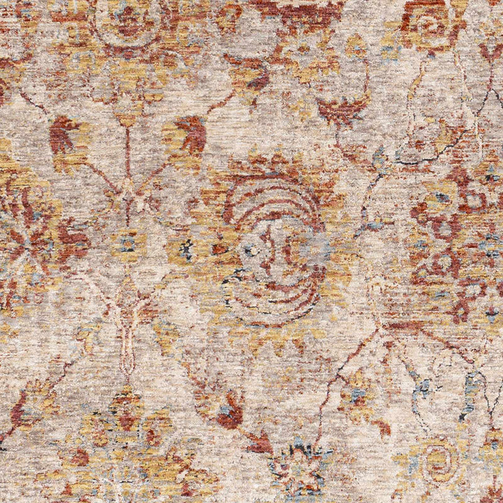 Morinville Traditional Floral Design Rust And Beige Area Rug
