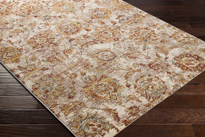 Morinville Traditional Floral Design Rust And Beige Area Rug - The Rug Decor