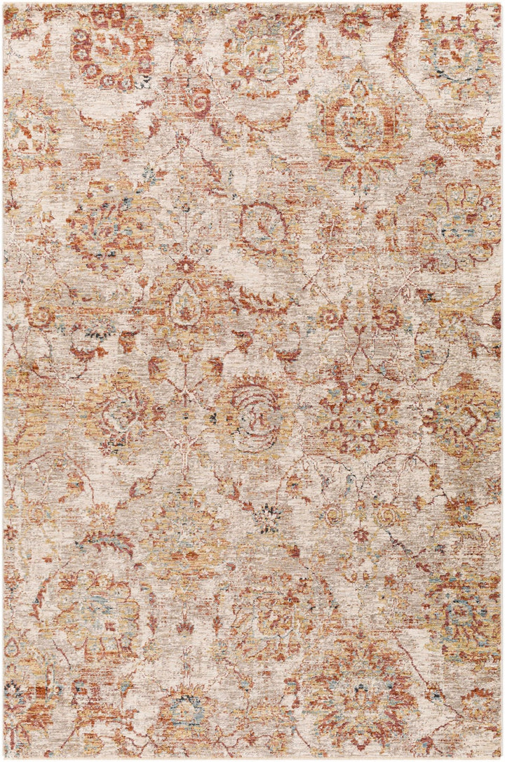 Morinville Traditional Floral Design Rust And Beige Area Rug - The Rug Decor