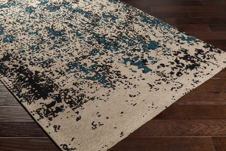 Morland Modern Abstract Design Beige And Blue Area Rug - The Rug Decor