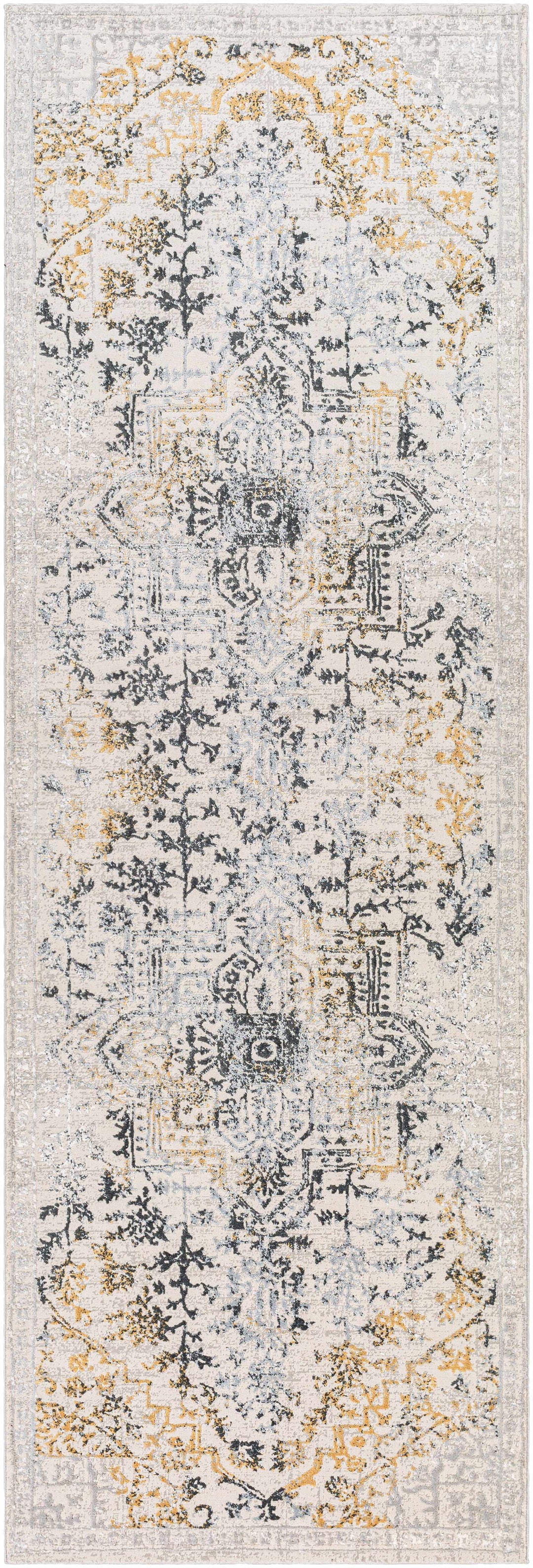 Morriston Traditional Style Ivory And Charcoal Area Rug