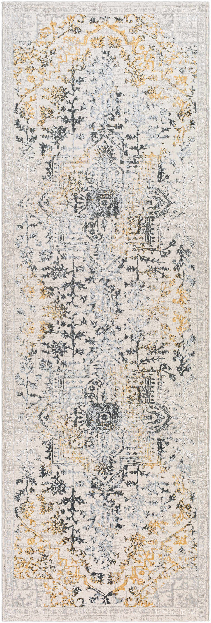 Morriston Traditional Style Ivory And Charcoal Area Rug