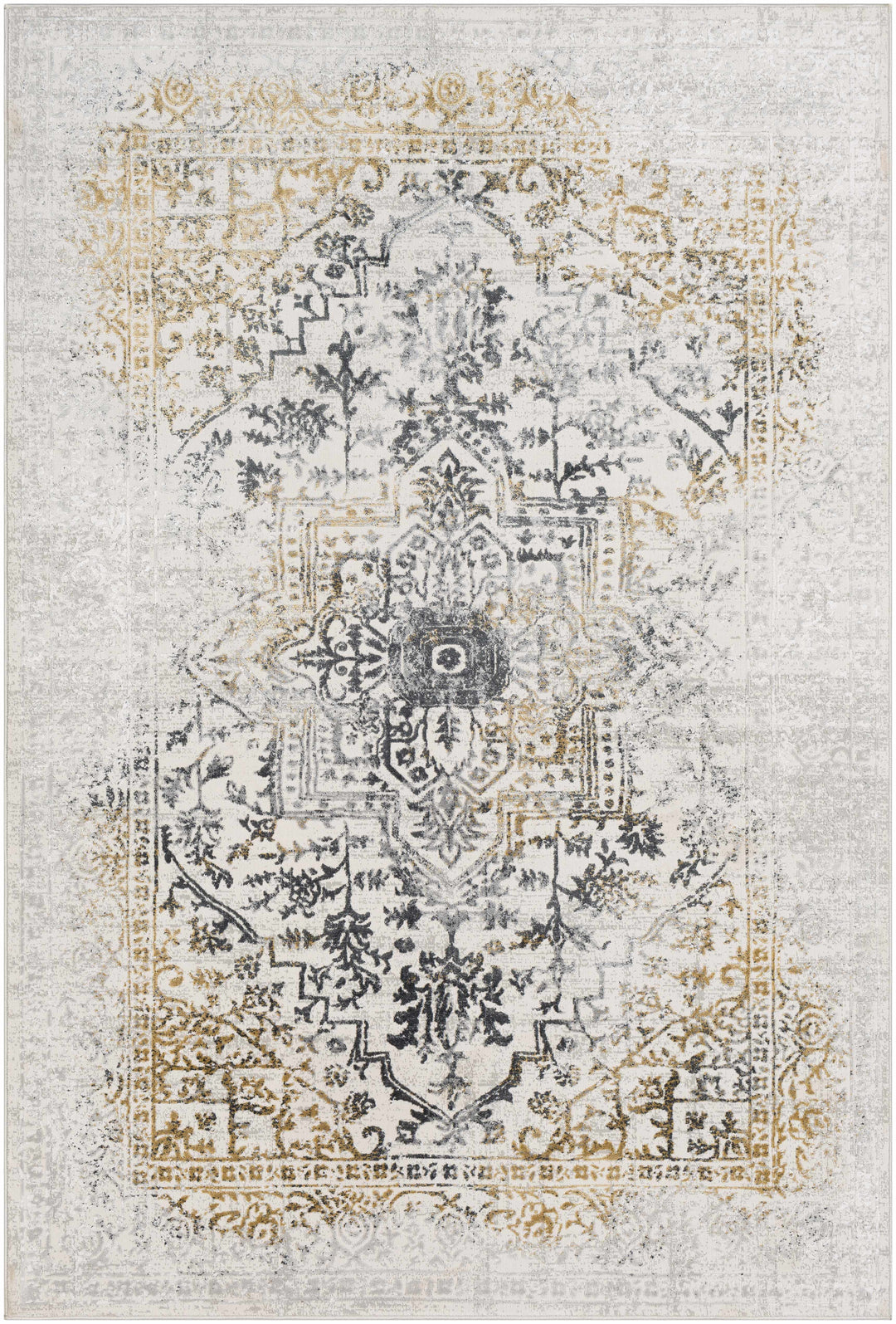 Morriston Traditional Style Ivory And Charcoal Area Rug
