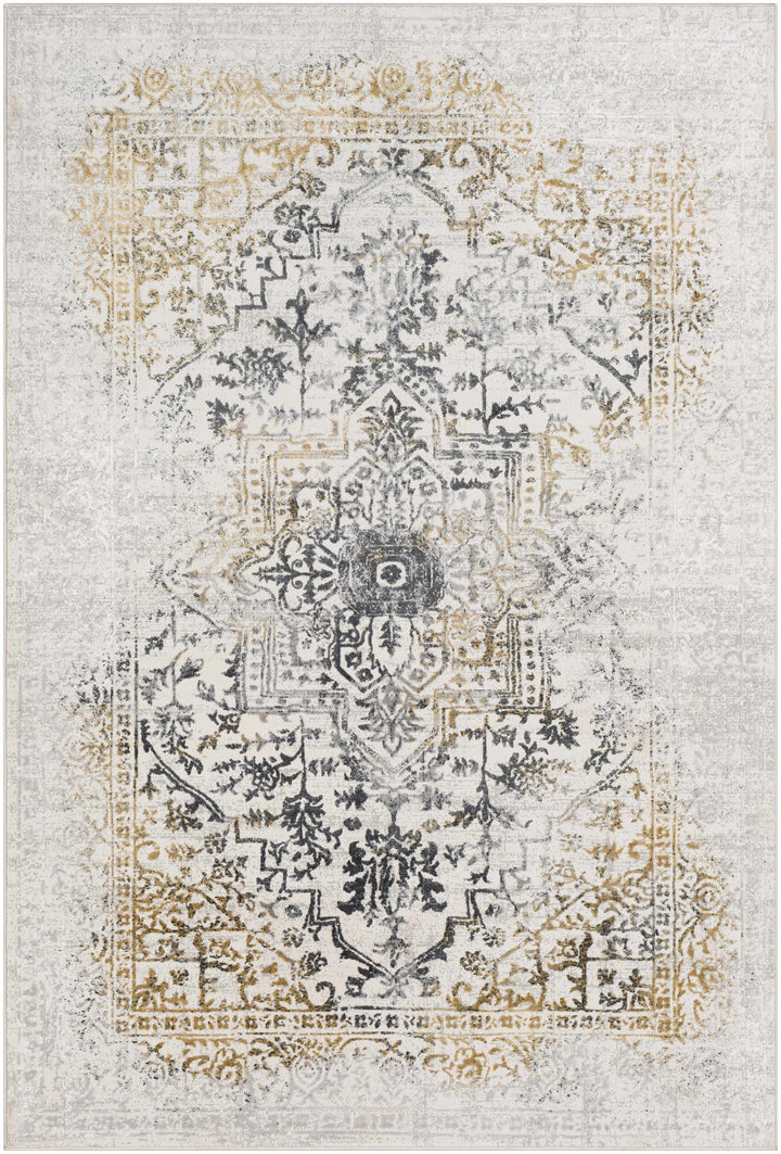 Morriston Traditional Style Ivory And Charcoal Area Rug
