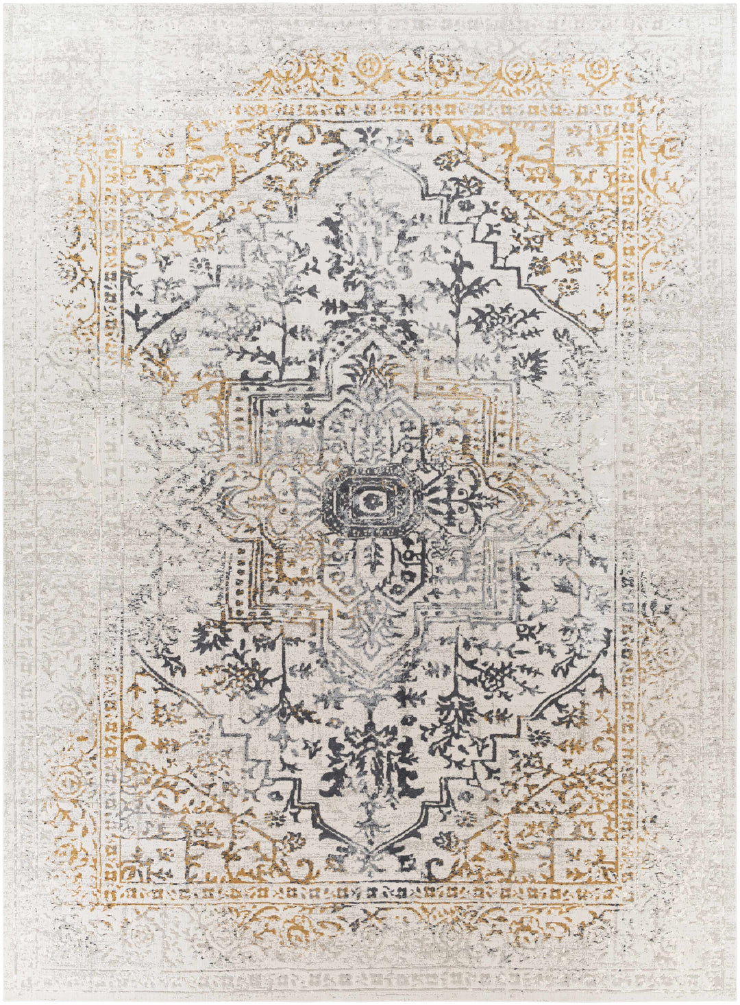 Morriston Traditional Style Ivory And Charcoal Area Rug