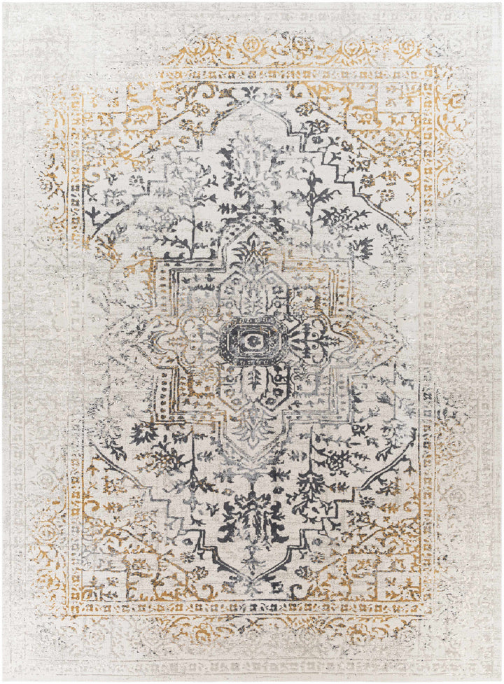 Morriston Traditional Style Ivory And Charcoal Area Rug