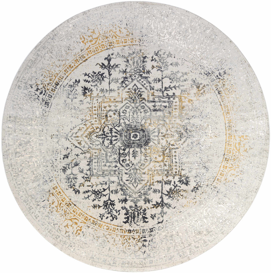 Morriston Traditional Style Ivory And Charcoal Area Rug