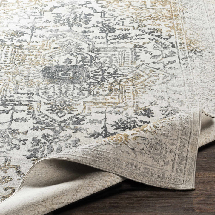Morriston Traditional Style Ivory And Charcoal Area Rug