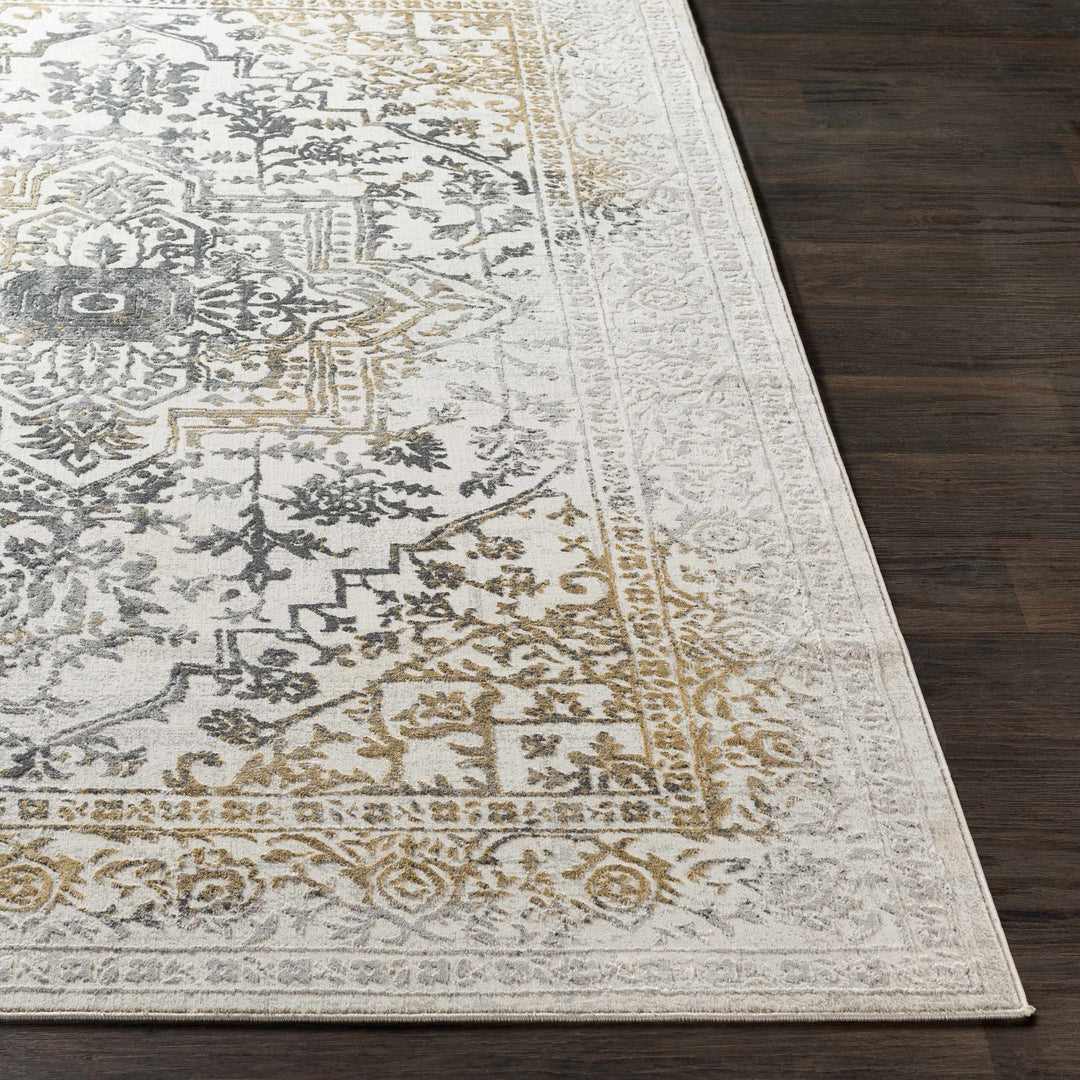 Morriston Traditional Style Ivory And Charcoal Area Rug