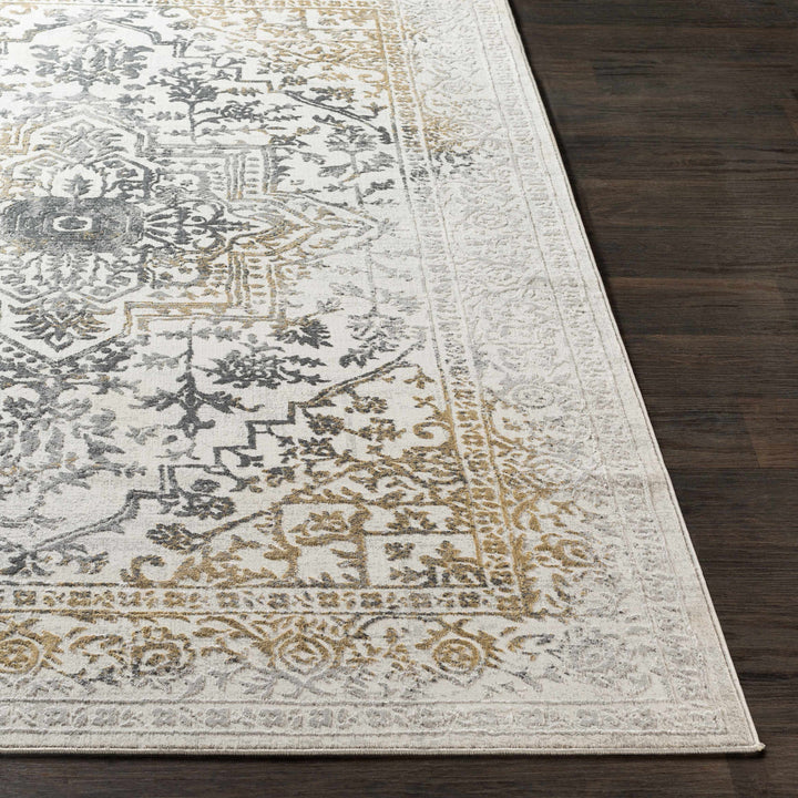 Morriston Traditional Style Ivory And Charcoal Area Rug