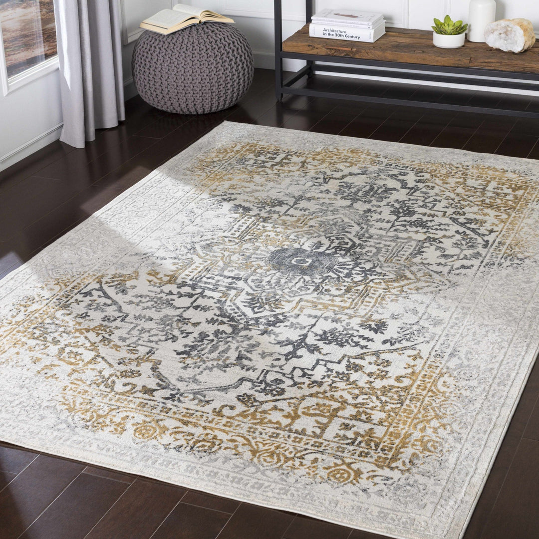 Morriston Traditional Style Ivory And Charcoal Area Rug - The Rug Decor