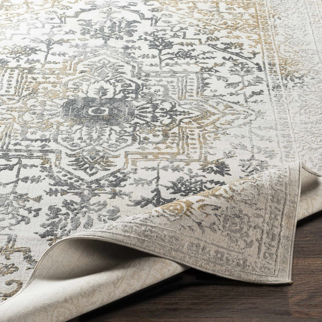 Morriston Traditional Style Ivory And Charcoal Area Rug - The Rug Decor