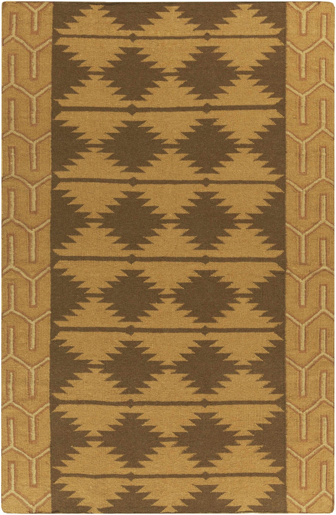 Morse Contemporary Geometric Design Taupe & Camel Hand Woven Wool Area Rug - The Rug Decor