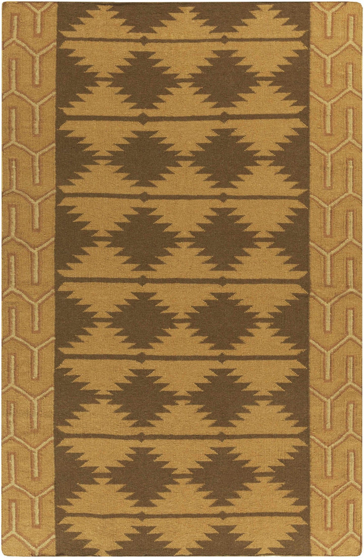 Morse Contemporary Geometric Design Taupe & Camel Hand Woven Wool Area Rug - The Rug Decor