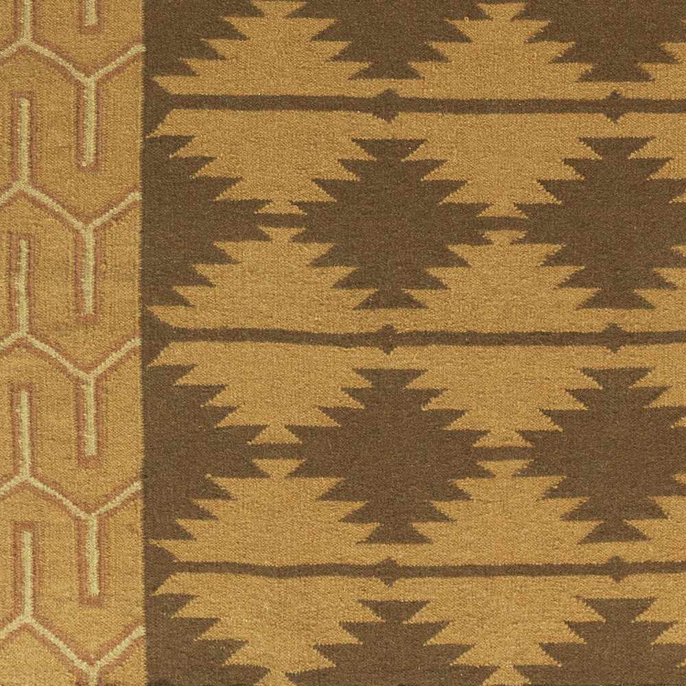 Morse Contemporary Geometric Design Taupe & Camel Hand Woven Wool Area Rug - The Rug Decor