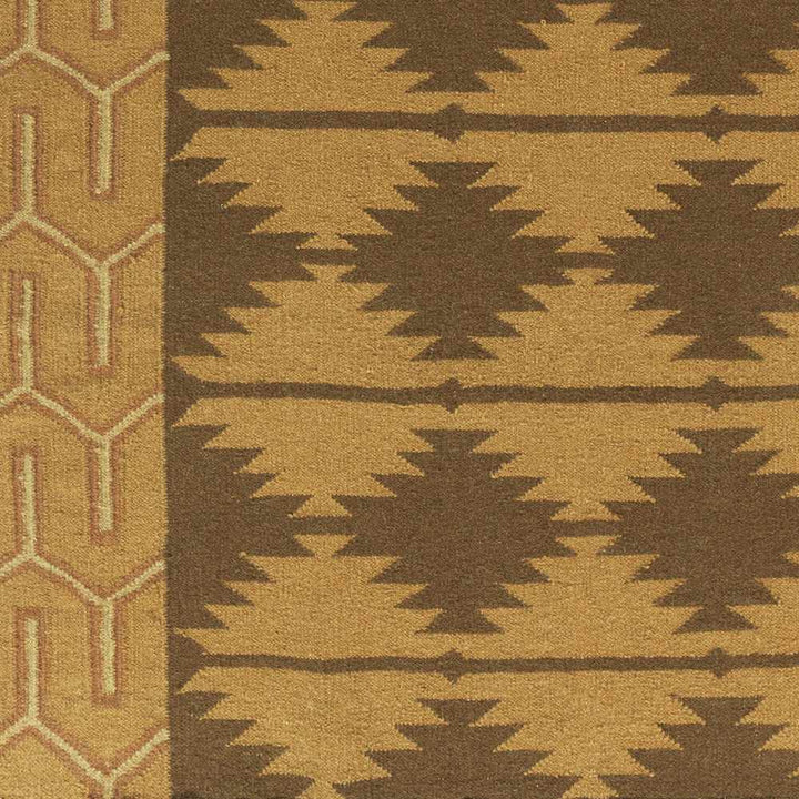 Morse Contemporary Geometric Design Taupe & Camel Hand Woven Wool Area Rug - The Rug Decor
