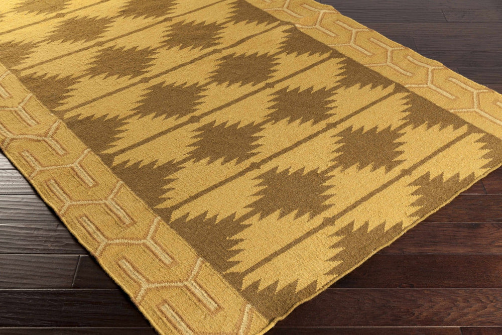 Morse Contemporary Geometric Design Taupe & Camel Hand Woven Wool Area Rug - The Rug Decor