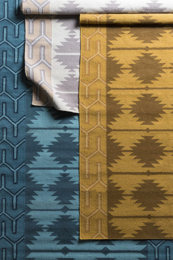 Morse Contemporary Geometric Design Taupe & Camel Hand Woven Wool Area Rug - The Rug Decor