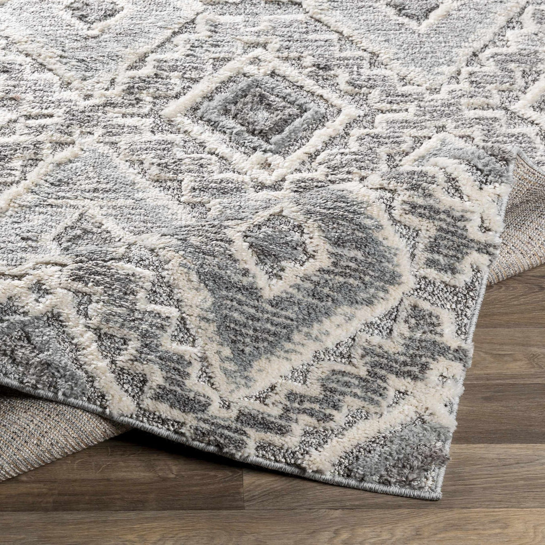 Moruya Gray And Ivory Modern Geometrical Design Area Rug - The Rug Decor
