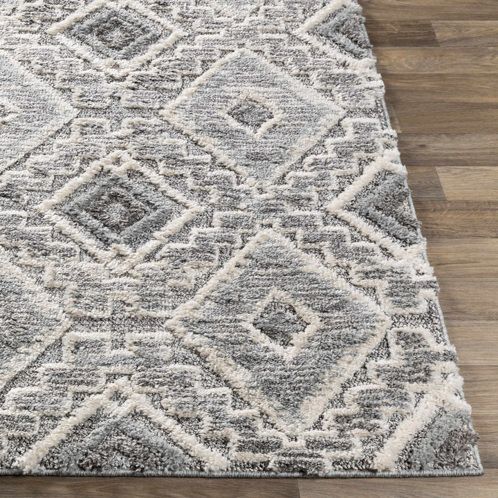 Moruya Gray And Ivory Modern Geometrical Design Area Rug - The Rug Decor