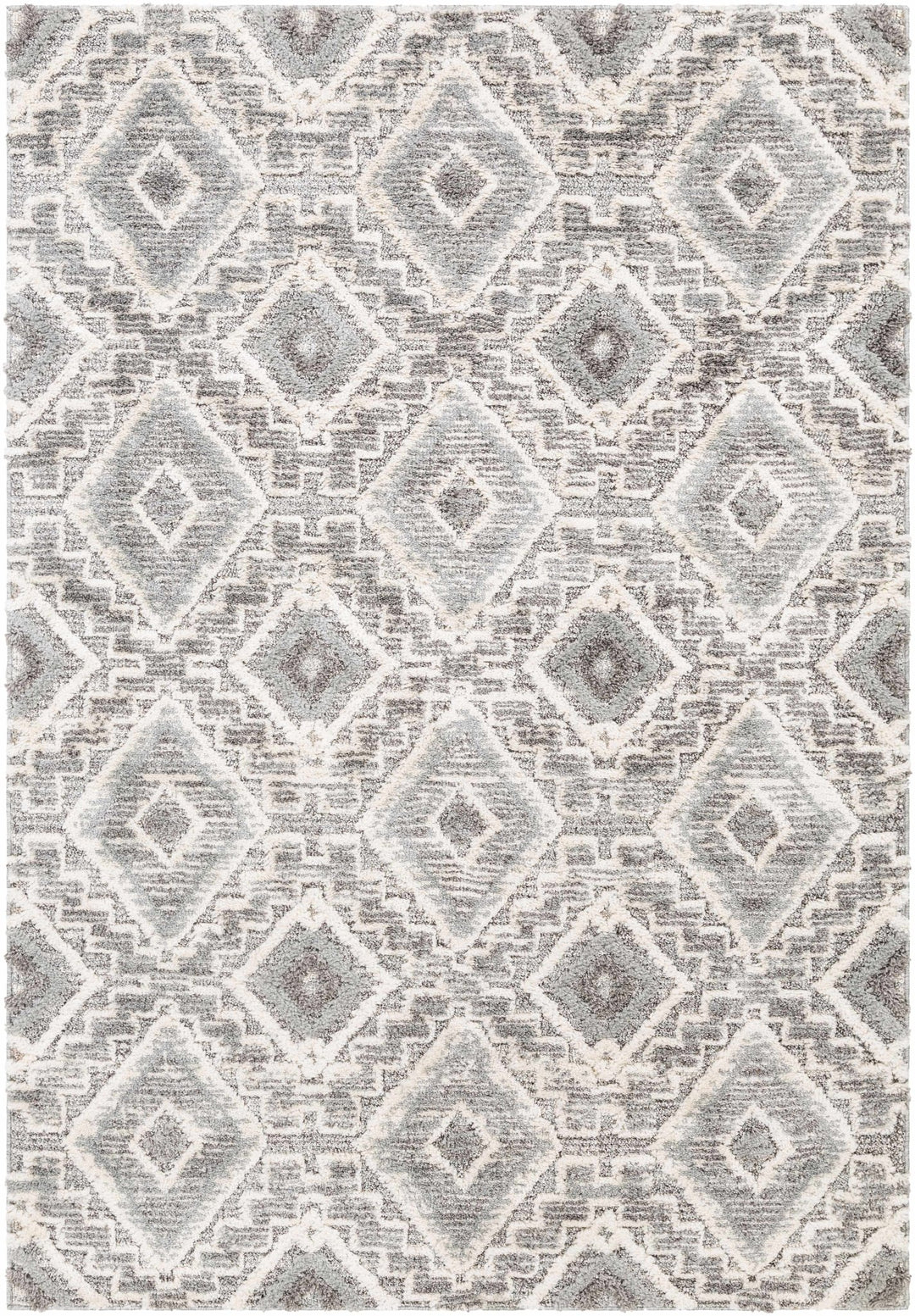 Moruya Gray And Ivory Modern Geometrical Design Area Rug - The Rug Decor