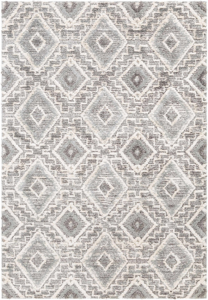 Moruya Gray And Ivory Modern Geometrical Design Area Rug - The Rug Decor